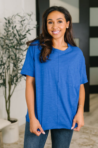 Dear Scarlett The Layback Relaxed Basic Tee in Royal Blue