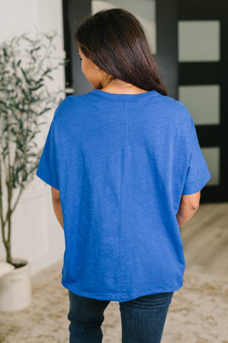 Dear Scarlett The Layback Relaxed Basic Tee in Royal Blue
