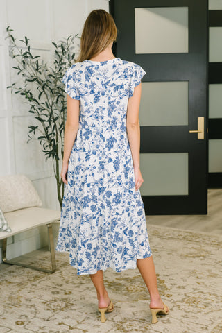 One Eleven North The Missing Piece Tiered Flutter Sleeve Dress