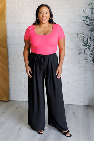Rae Mode They're Not Like Us Square Neck Bodysuit in Flamingo Pink