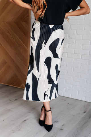 One Eleven North Thoroughly Modern Plisse Midi Skirt
