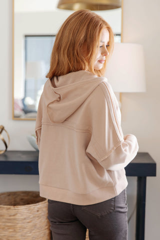 One Eleven North Throwback Heartthrob Hoodie in Beige