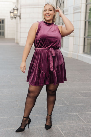 GeeGee Tied In A Bow Velvet Dress