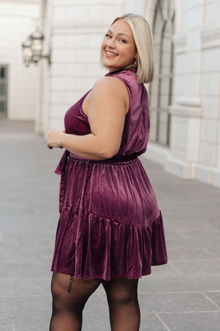 GeeGee Tied In A Bow Velvet Dress