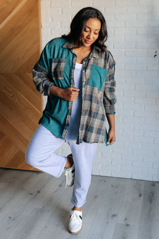 White Birch Tied for Time Thermal Plaid Button Up