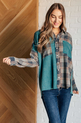 White Birch Tied for Time Thermal Plaid Button Up
