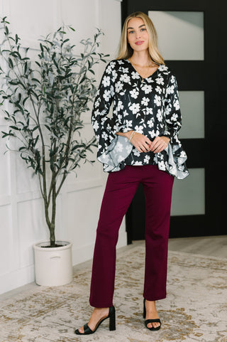 Haptics Time and Time Again Floral Blouse