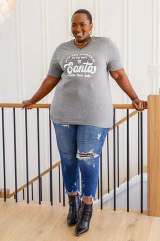 Sew In Love To The Window Graphic V Neck Tee In Gray