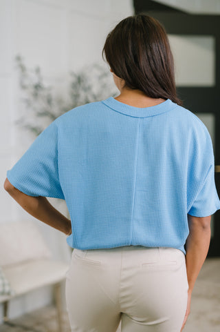 Dear Scarlett Together We're Unlimited Basic V-Neck Tee in Ocean Blue