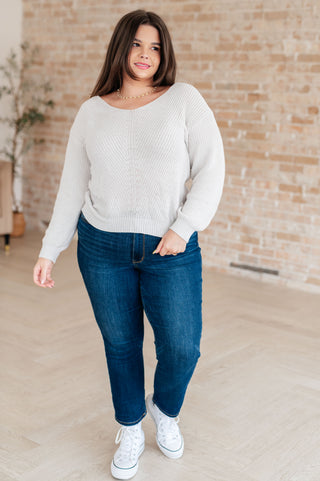 One Eleven North Told You So Ribbed Knit V Neck Sweater