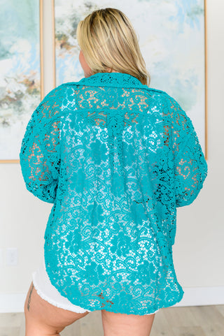 BiBi Topped with Lace Button Down