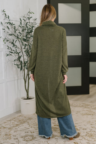 Dear Scarlett Travel City Scape Turtle Neck Tunic in Olive