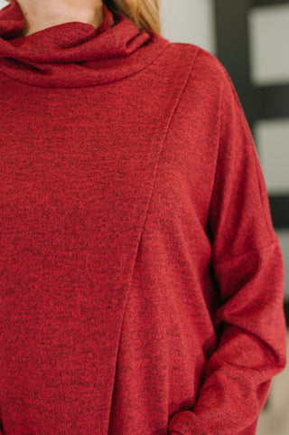 Dear Scarlett Travel City Scape Turtle Neck Tunic in Wine