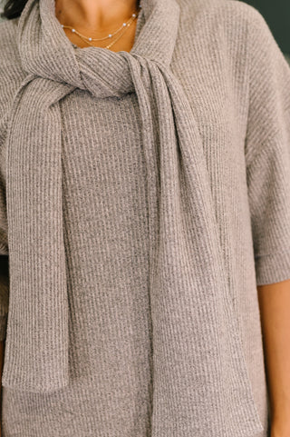 Dear Scarlett Travel Envy Ribbed Knit Dress in Light Coco