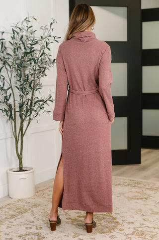 Dear Scarlett Travel Plush Knit Dress in Autumn Berry