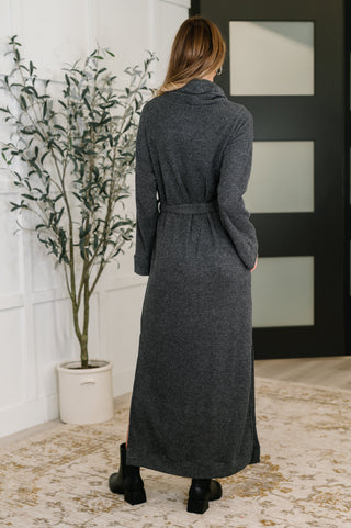 Dear Scarlett Travel Plush Knit Dress in Charcoal