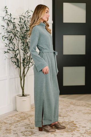 Dear Scarlett Travel Plush Knit Dress in Soft Teal