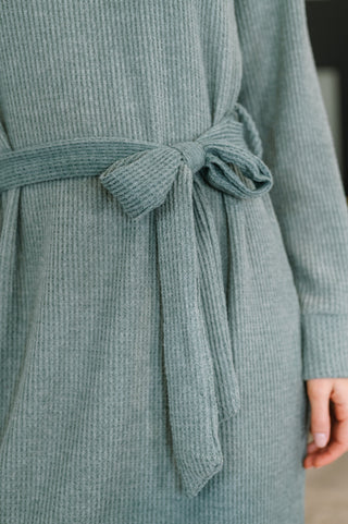Dear Scarlett Travel Plush Knit Dress in Soft Teal