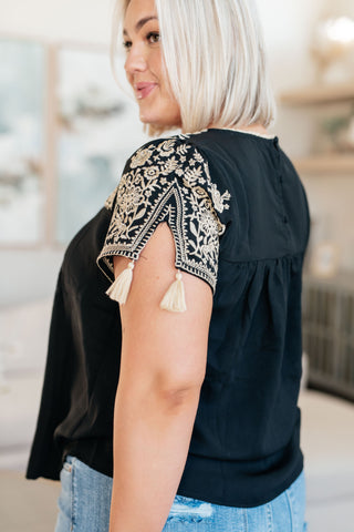 Savanna Jane Try Again Embroidered Top