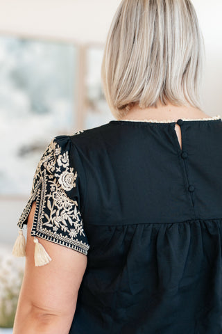 Savanna Jane Try Again Embroidered Top