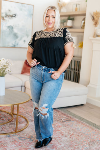Savanna Jane Try Again Embroidered Top