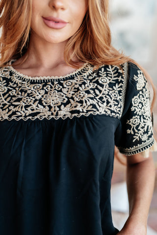 Savanna Jane Try Again Embroidered Top