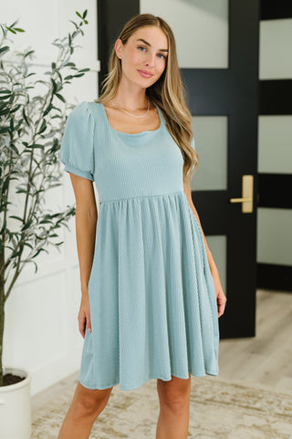 Kori Twirlin’ Dirty Cable Ribbed Knit Dress in Sage Green