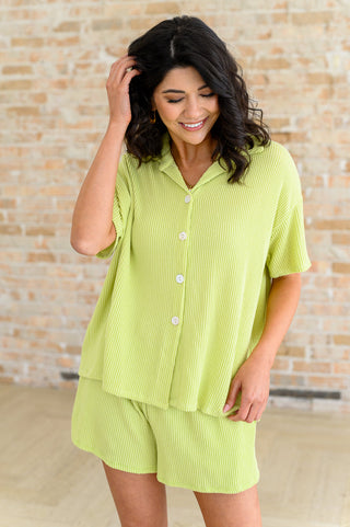 Lovely Melody Two's Company Ribbed Button Down