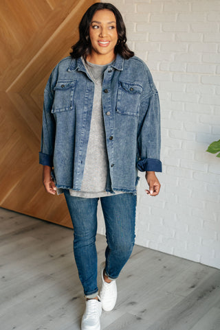 One Eleven North Unbothered Mineral Wash Top in Grey