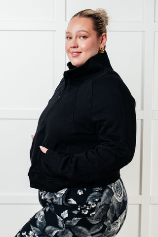 One Eleven North Under Her Spell Half Zip Pullover in Black