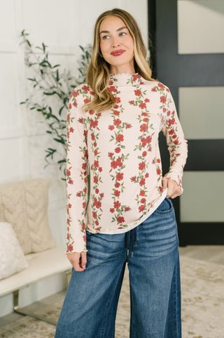 Haptics Under My Impression High Neck Floral Top