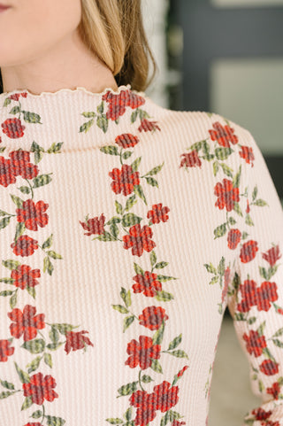 Haptics Under My Impression High Neck Floral Top