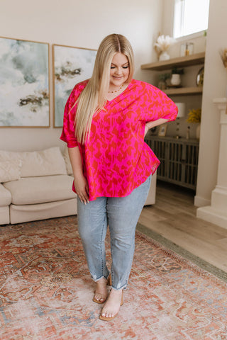 Jodifl Unforgettable V-Neck Animal Print Blouse