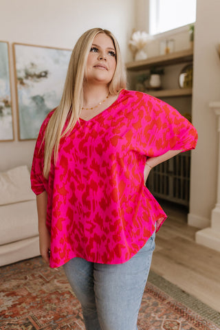 Jodifl Unforgettable V-Neck Animal Print Blouse