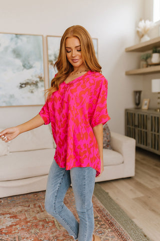 Jodifl Unforgettable V-Neck Animal Print Blouse