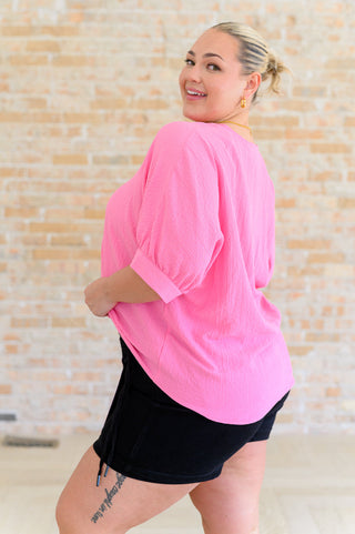Andree By Unit Up For Anything V-Neck Blouse in Pink
