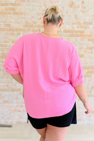 Andree By Unit Up For Anything V-Neck Blouse in Pink