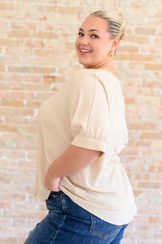 Andree By Unit Up For Anything V-Neck Blouse in Taupe