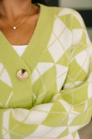 In Loom Up, Up and Away Argyle Cardigan