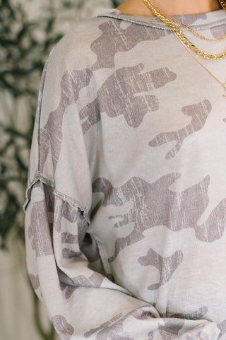 One Eleven North Urban Camo Drop Shoulder Top