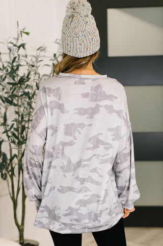 One Eleven North Urban Camo Drop Shoulder Top