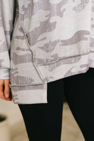 One Eleven North Urban Camo Drop Shoulder Top