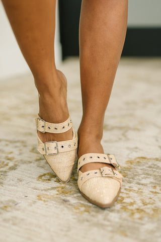 Soda Usual Pointy Toe Double Buckle Flat