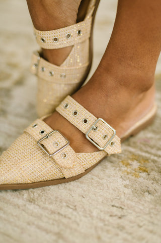Soda Usual Pointy Toe Double Buckle Flat