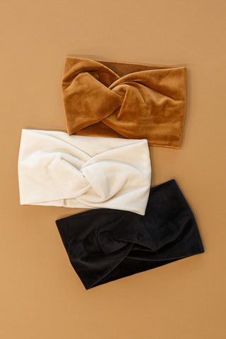 Zenana Velvet Twist Headband In Ivory