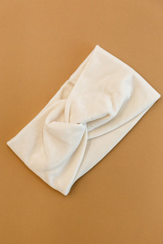 Zenana Velvet Twist Headband In Ivory