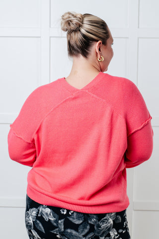 One Eleven North Very Understandable V-Neck Sweater in Pink