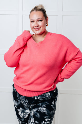 One Eleven North Very Understandable V-Neck Sweater in Pink