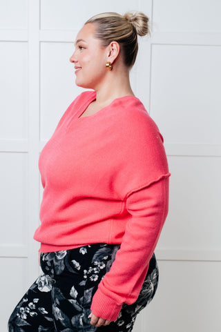 One Eleven North Very Understandable V-Neck Sweater in Pink