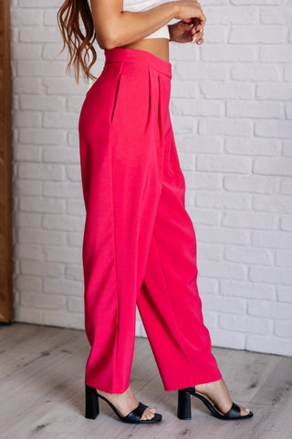GeeGee Vigilante Stuff Pleated Trousers in Hot Pink